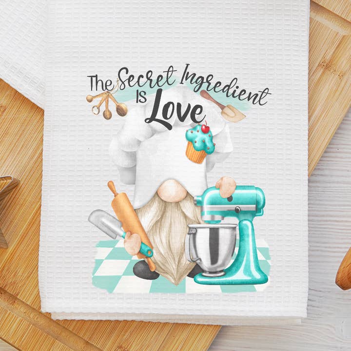 Toalha de Cozinha Secret Ingrediente Gnome por atacado de The Potted Oasis