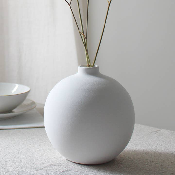 Blanc 03 - Jarrón blanco - Decoración minimalista para el hogar para venta al por mayor de o cactuu