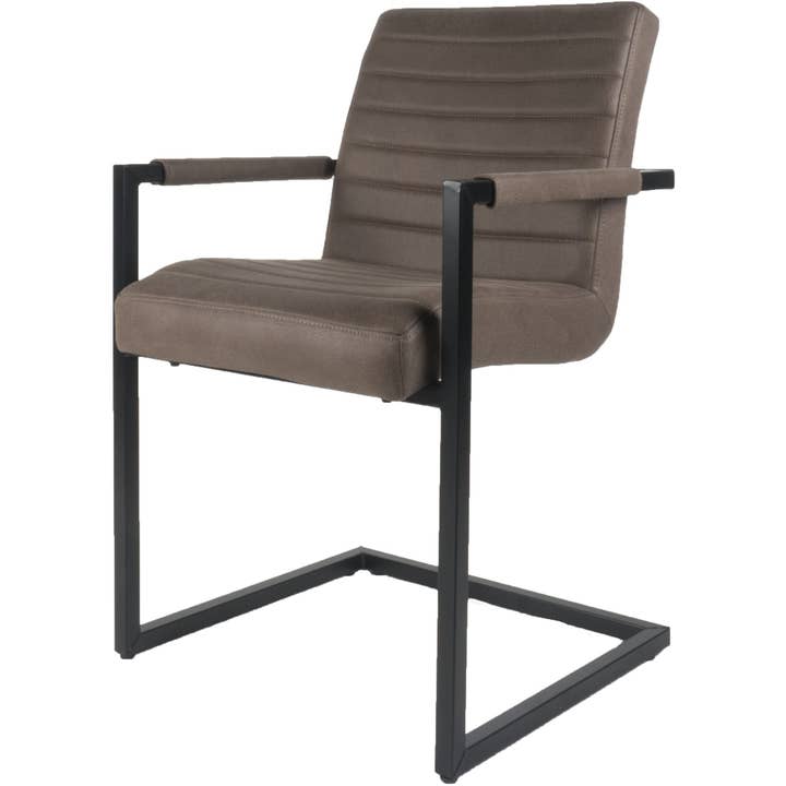 Toronto Stone spisebordsstol med sort metalskelet og PU-læder for engroshandel hos Home67