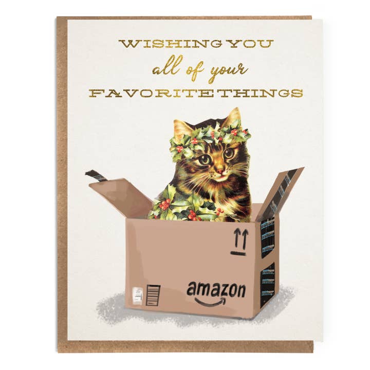 Ihre Lieblingsdinge; Vintage Katzen-Weihnachtskarte für den Großhandel von A Zillion Dollars
