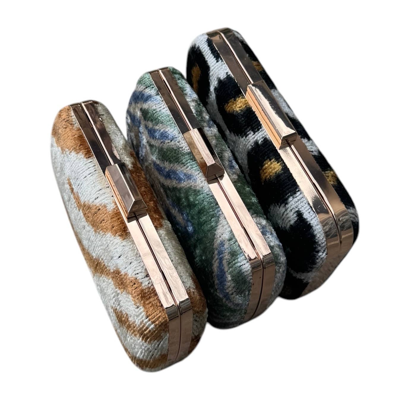 AYCA DESIGN - Venta al por mayor Bolso de mano - Mujer - Clutch tipo joyero de terciopelo de seda con ikat1