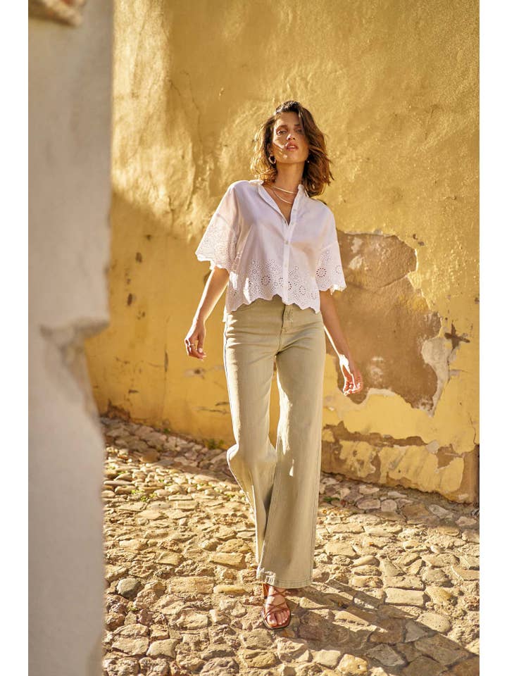 Oraije Paris - Vendita all'ingrosso Jeans - Donna - Jeans Barbara a gamba larga38