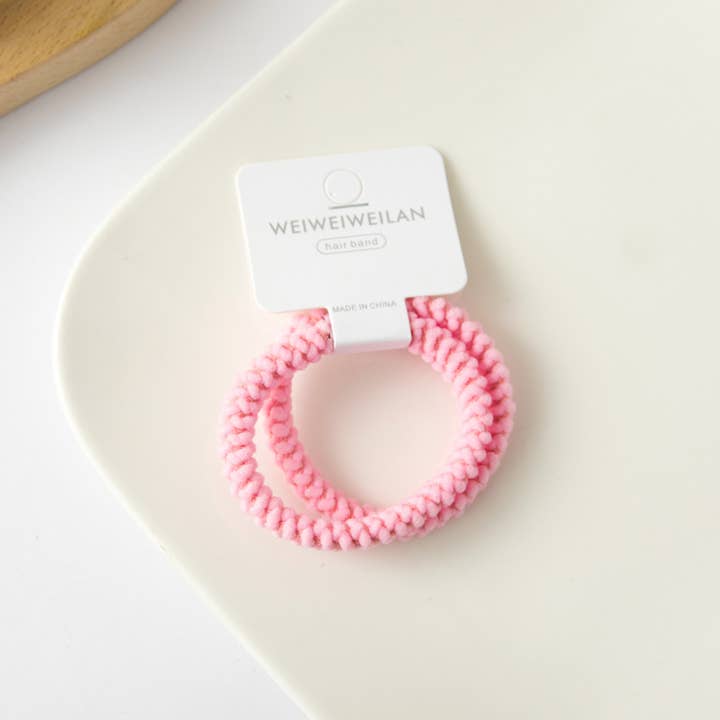 XO Fashion - Wholesale Hair Tie - HT5008 Solid Color Cute Missy Hair Tie 2/unit