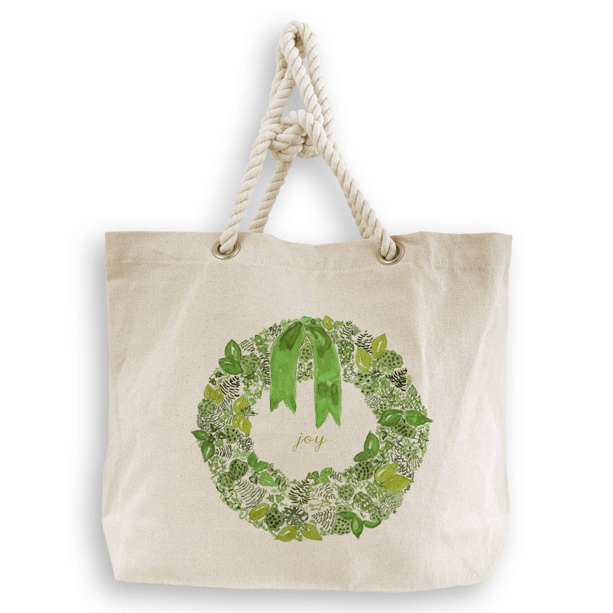 French Graffiti - Wholesale Tea Towel - Green Wreath with Joy6