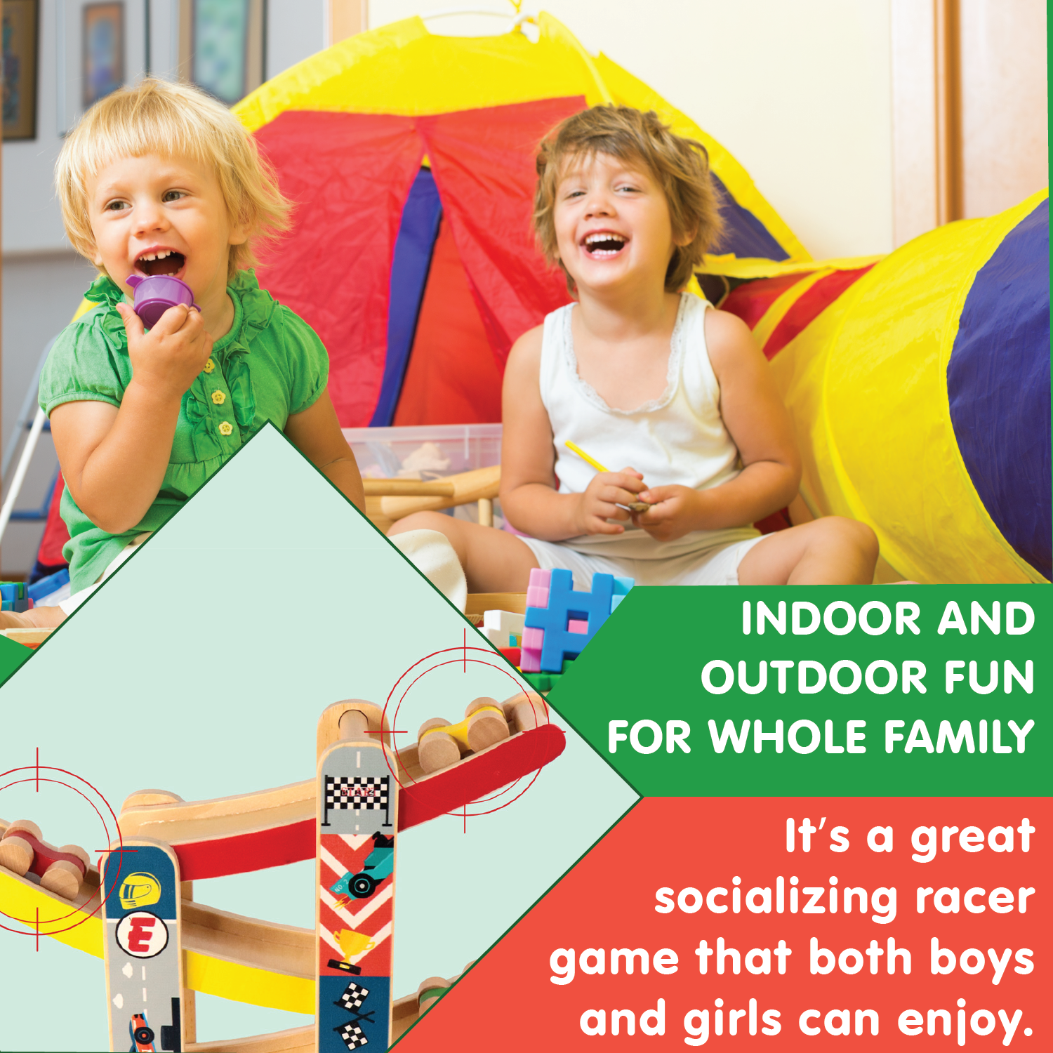 Leo & Friends - Vente Jouet en bois – enfant - Piste de course à rampe en bois Leo & Friends avec 4 voitures de course12