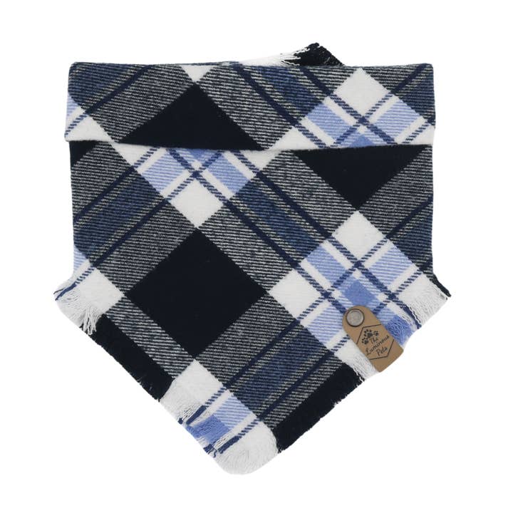 The Luminous Pets - Wholesale Pet Bandana - Dog - Blue/White Plaid Bandana | Cat& Dog Bandana | Adjustable
