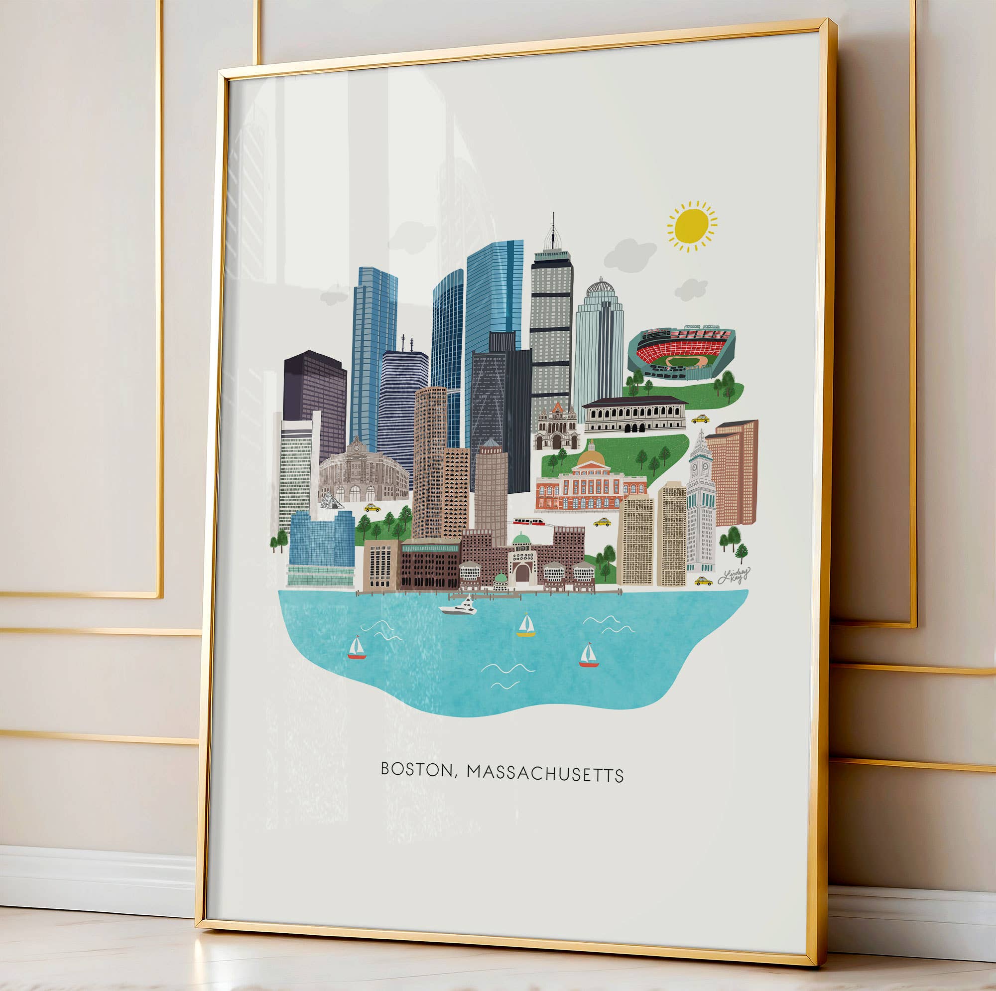 Lindsey Kay Collective - Wholesale Art Print - Boston Skyline Illustration - Art Print5