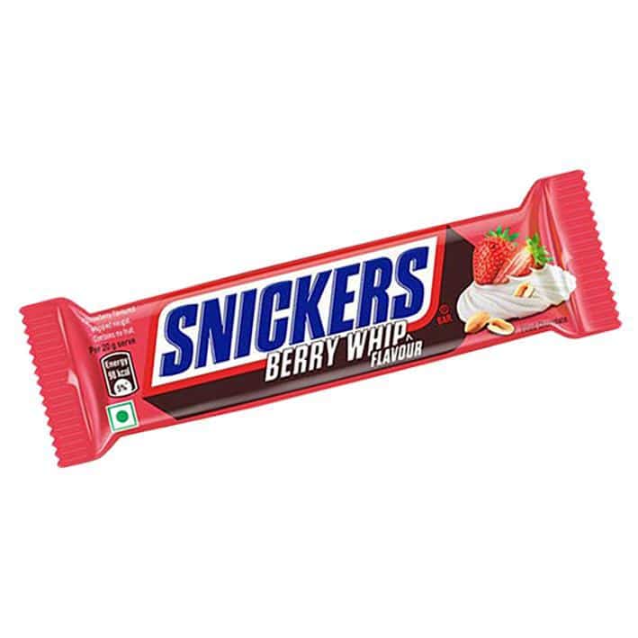 Global Bite Co - Wholesale Chocolate Bar - Snickers Berry Whip Single Bar Box of 15 x40g