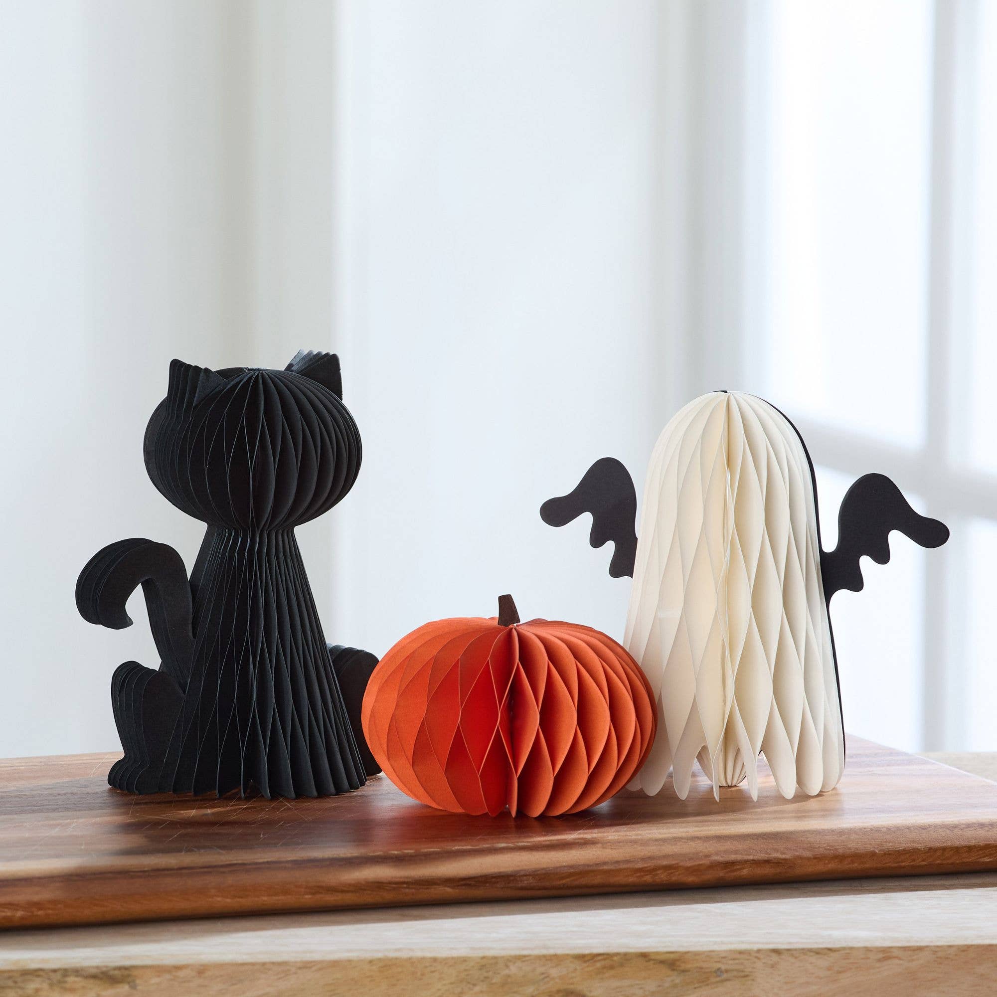 Your Heart's Content - Wholesale Decorative Tabletop Object - Honeycomb Pumpkin Autumn Shelf Sitter, Halloween Table, Cat0