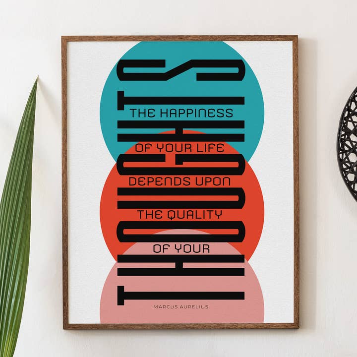 Pensamientos - Marco Aurelio - Lámina artística de filosofía estoica para venta al por mayor de Typeset Studio