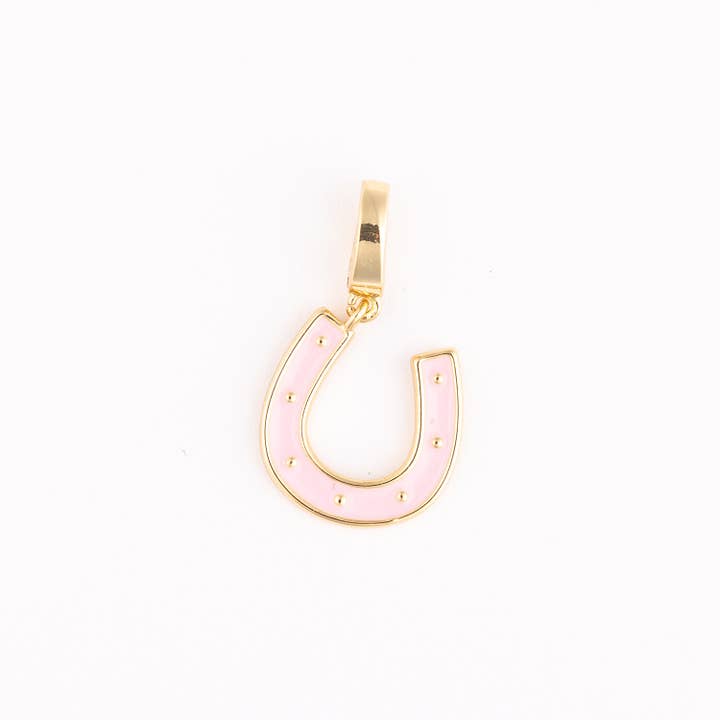 Charm Luxe Pink Horse shoe for wholesale by Michelle McDowell
