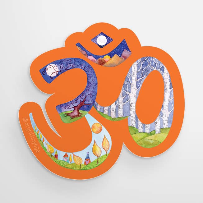 Crescent Moon Birches OM Sticker for wholesale by Yogini Collection