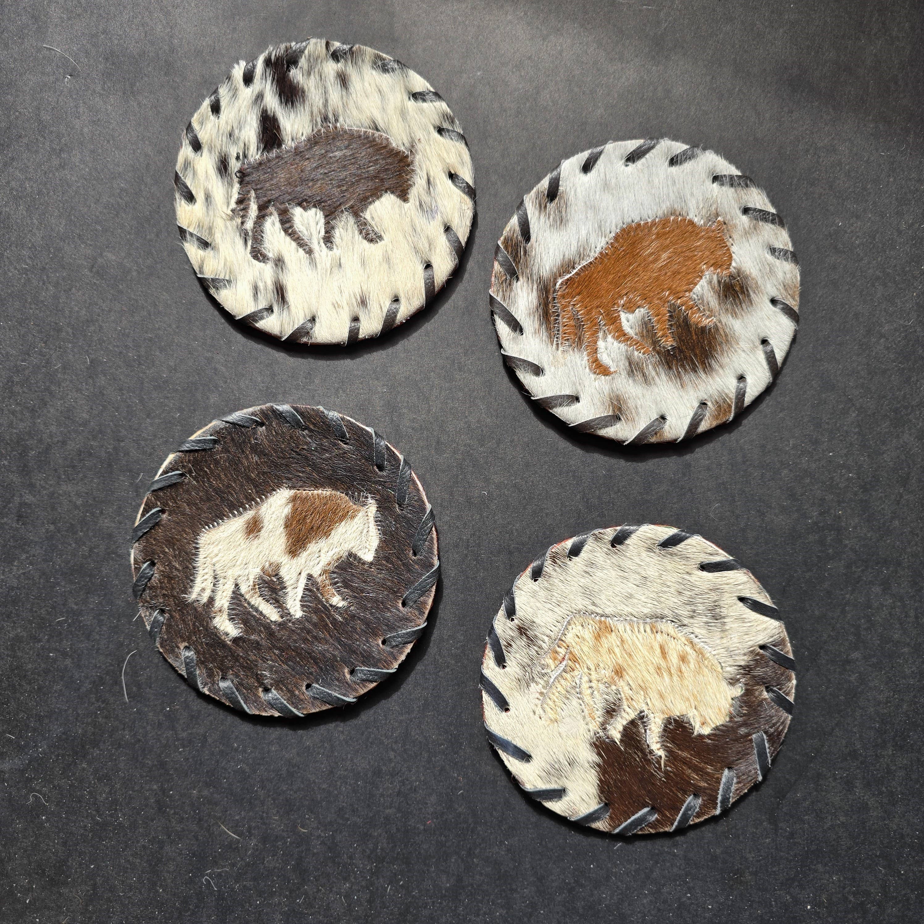 Ranchers Closet - Wholesale Coasters - 4 Cowhide Hair-on Coaster - Handcrafted Western Decor7