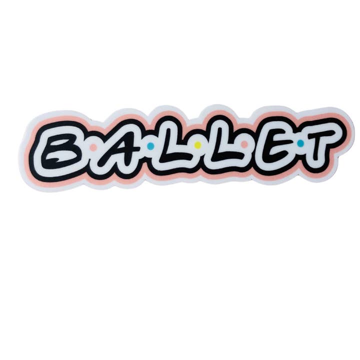 Ballet Parody Sticker, 4" x 1" for wholesale by Denali & Co.