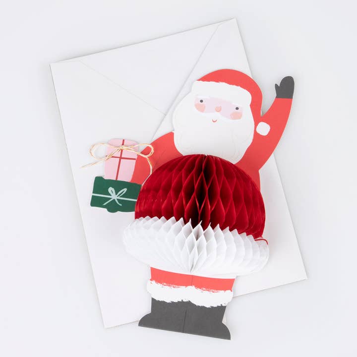 Meri Meri - Wholesale Christmas Decoration - Honeycomb Santa Stand Up Card2