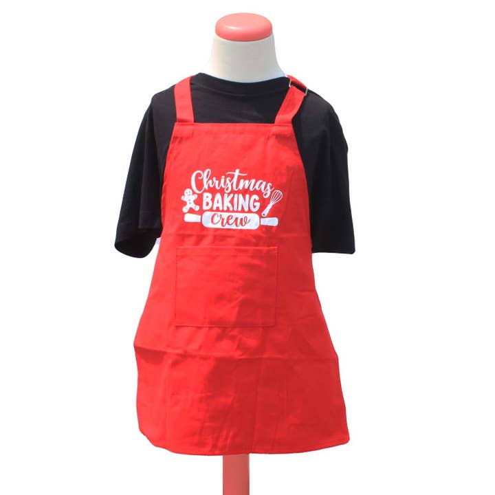 Holiday / Christmas Baking Crew Red Apron- Child CASE OF 3 for wholesale by Summitbaking