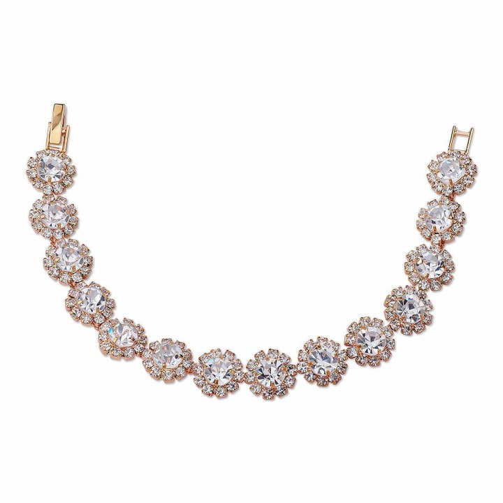 Sunflower Theme Rhinestone Link Bracelet for wholesale by Diacly