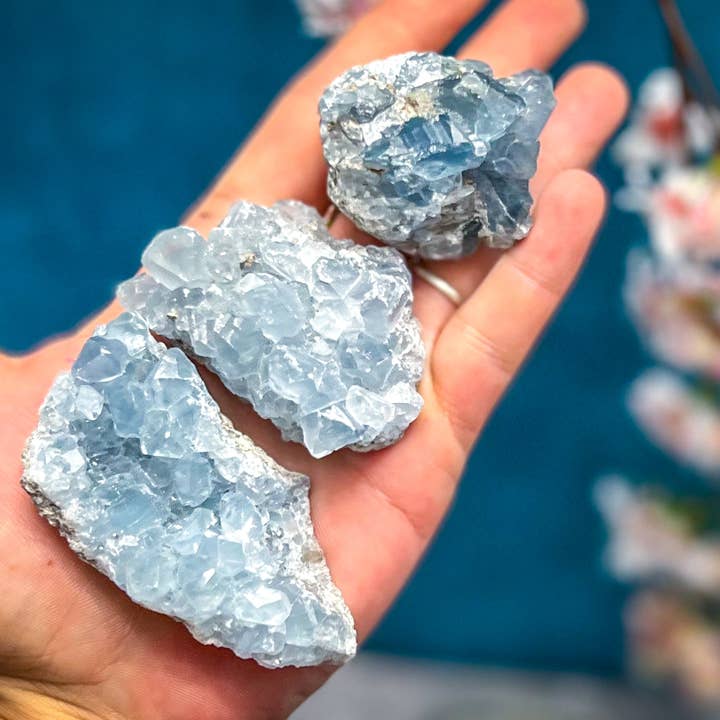 Mandala Gems – wholesale Spiritual stone/crystal – CELESTITE Clusters, Raw Celestite Wholesale Crystals