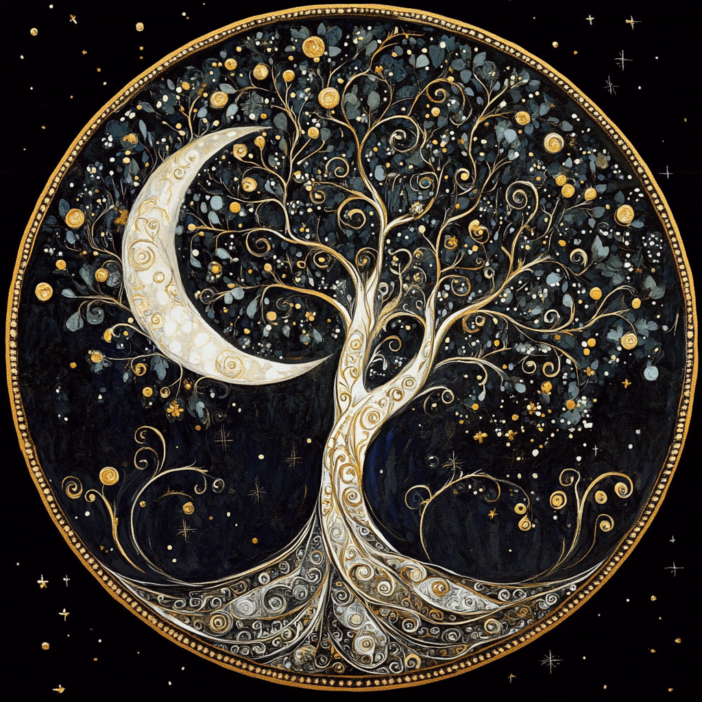 Bodhi Leaf Market - Wholesale Wall Accent - Mystical Moon Tree Tambourine and Ribbon Wall Accent1