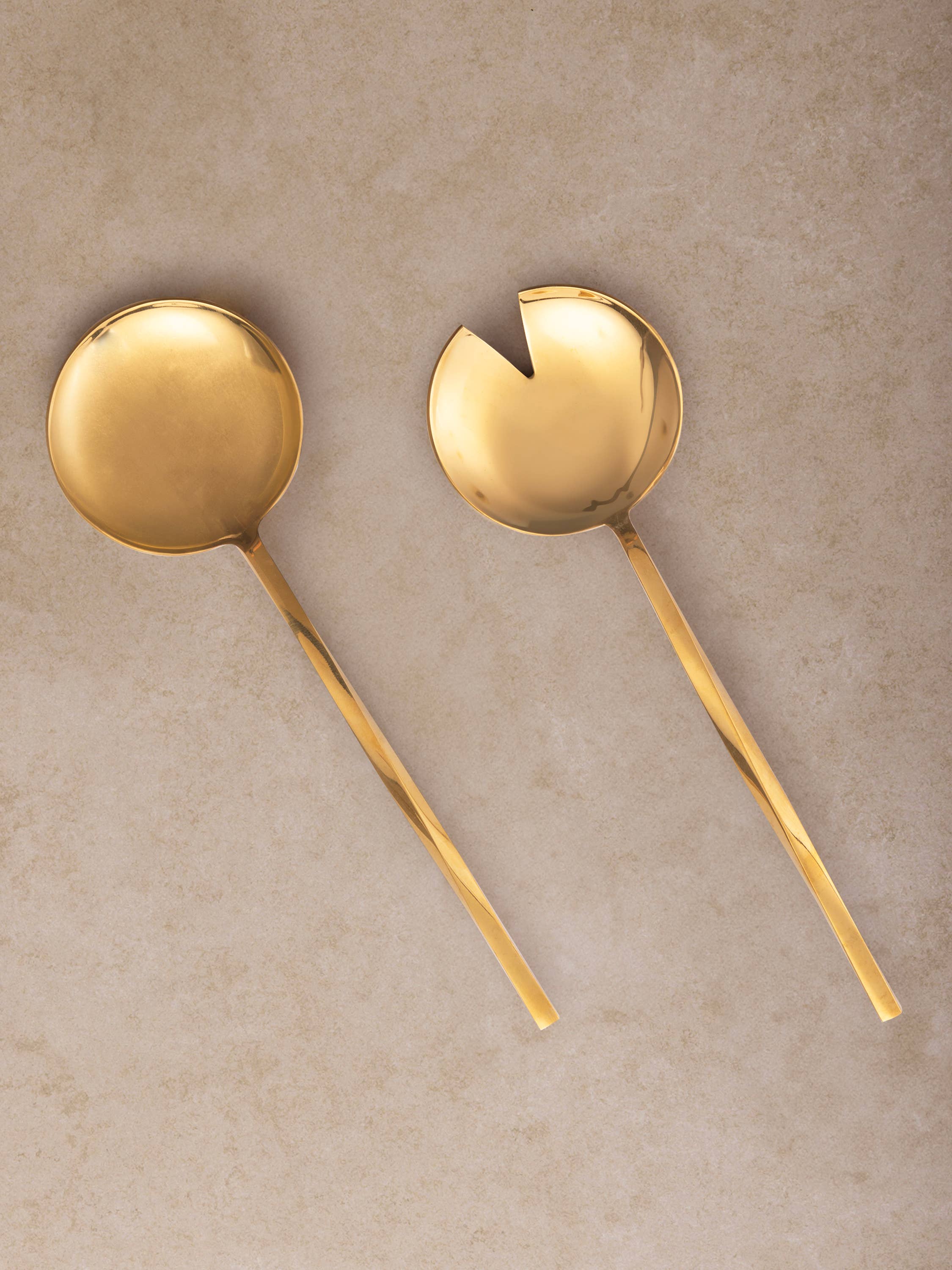 GAURI KOHLI - Wholesale Serving Utensil - Oslo Gold Salad Servers (Set of 2)2