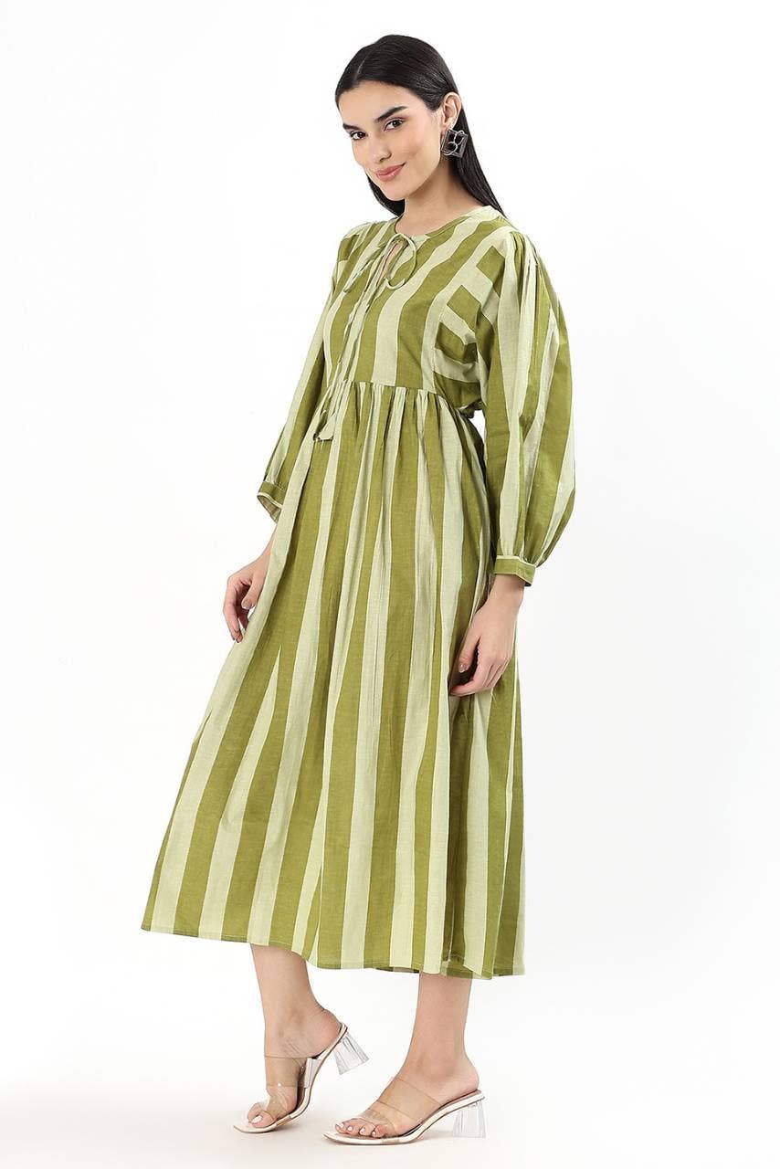 Hi Handmade - Wholesale Dress - Women's - Dia Midi Dress - Olive Ribbon2