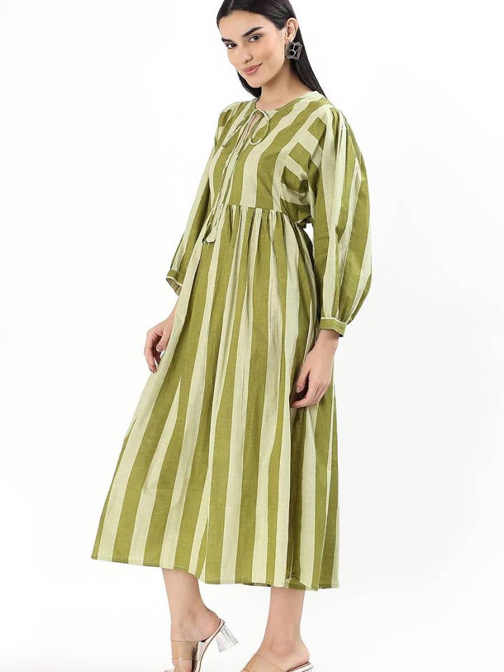 Hi Handmade - Wholesale Dress - Women's - Dia Midi Dress - Olive Ribbon2