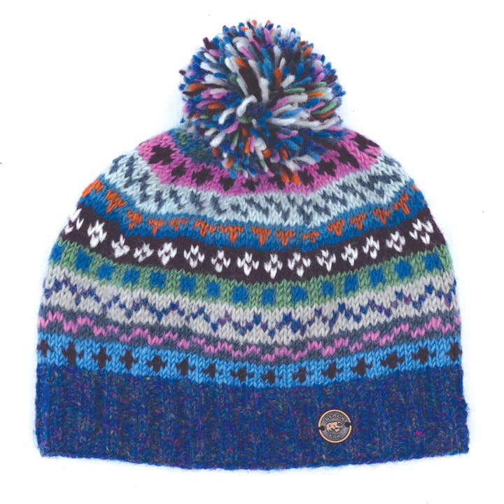 Black Yak Ltd - Wholesale Beanie - Unisex - Fair Isle Bobble Hat - Pure Wool - Knitted - Fair Trade2