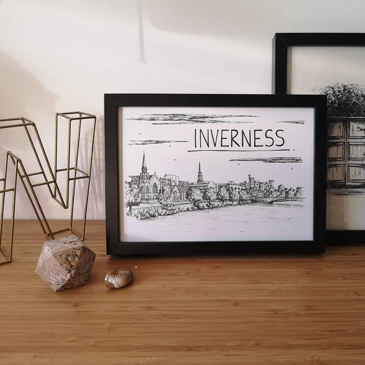 Inverness Skyline Art Print for wholesale by Christopher Walster