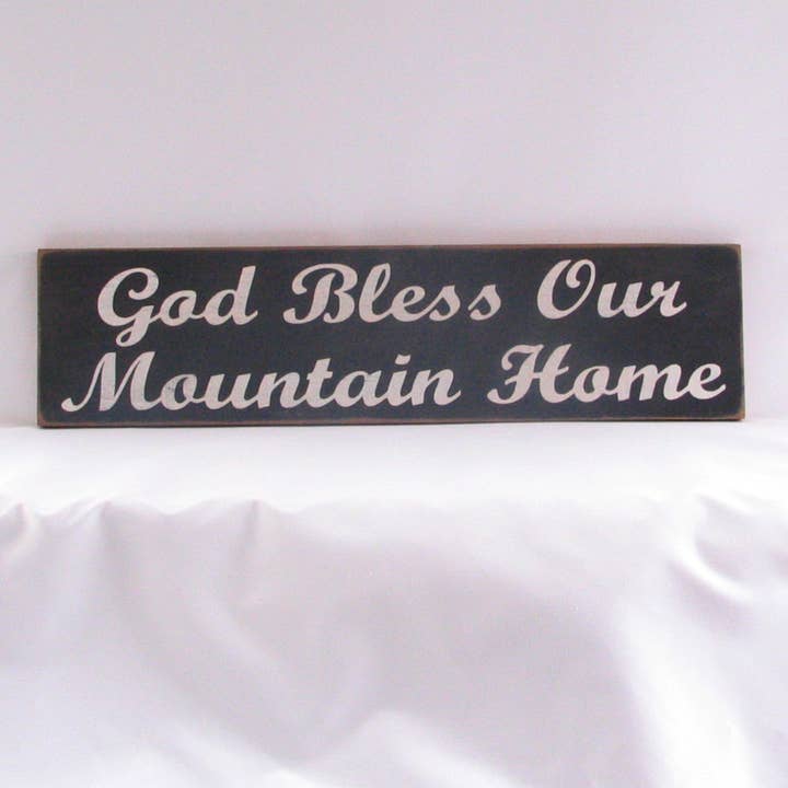 God Bless Our Mountain Home Wooden Sign for wholesale by New Direction Crafters