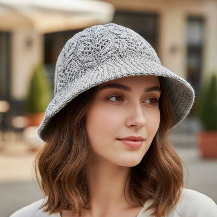 Letvægts enkel hæklet bøllehat for engroshandel hos Hatzzi