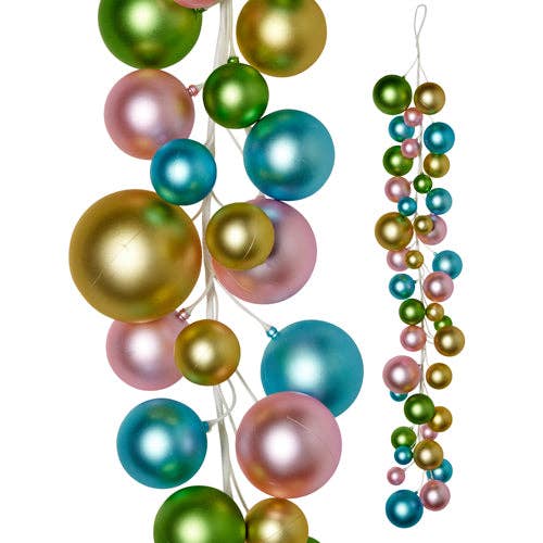 Dunn Deals - Wholesale Bunting/Garland - 4FT PASTEL PEARL BALL GARLAND