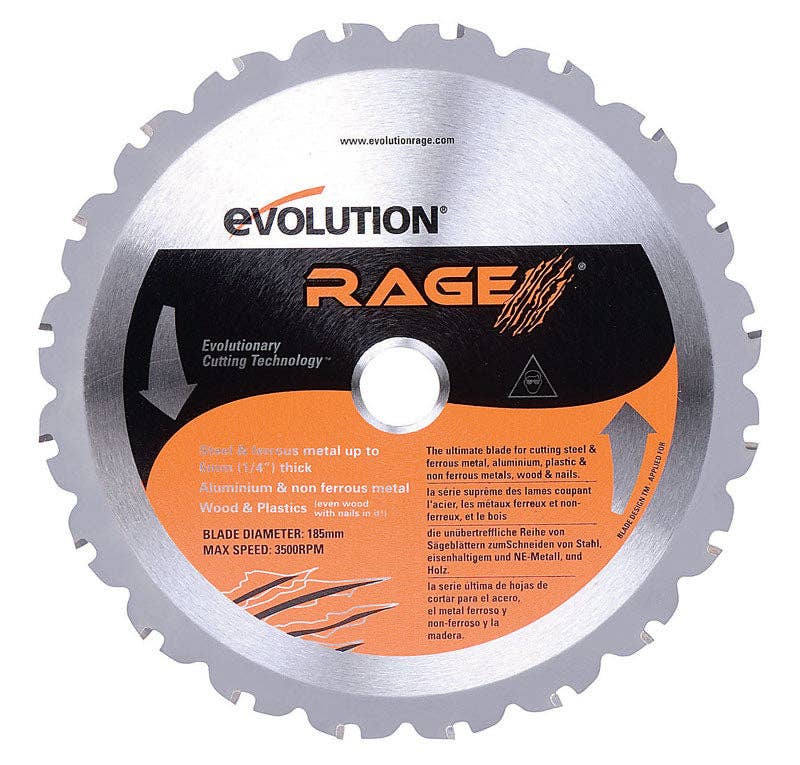 Everyday Supply Co - Wholesale Handy Tool - Evolution 7-1/4" Carbide Tip Steel Saw Blade, 20 Teeth0