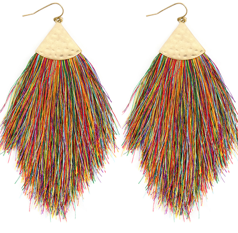 MYS Wholesale Inc - Wholesale Tassel Earrings - Tassel With Hammer Metal Hook Drop Earrings6
