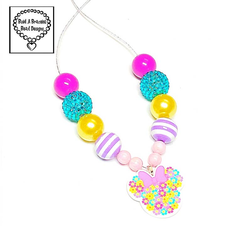 Springtime Daisy Mouse Inspired Adjustable Necklace for wholesale by Build A Bracelet Bead Designs