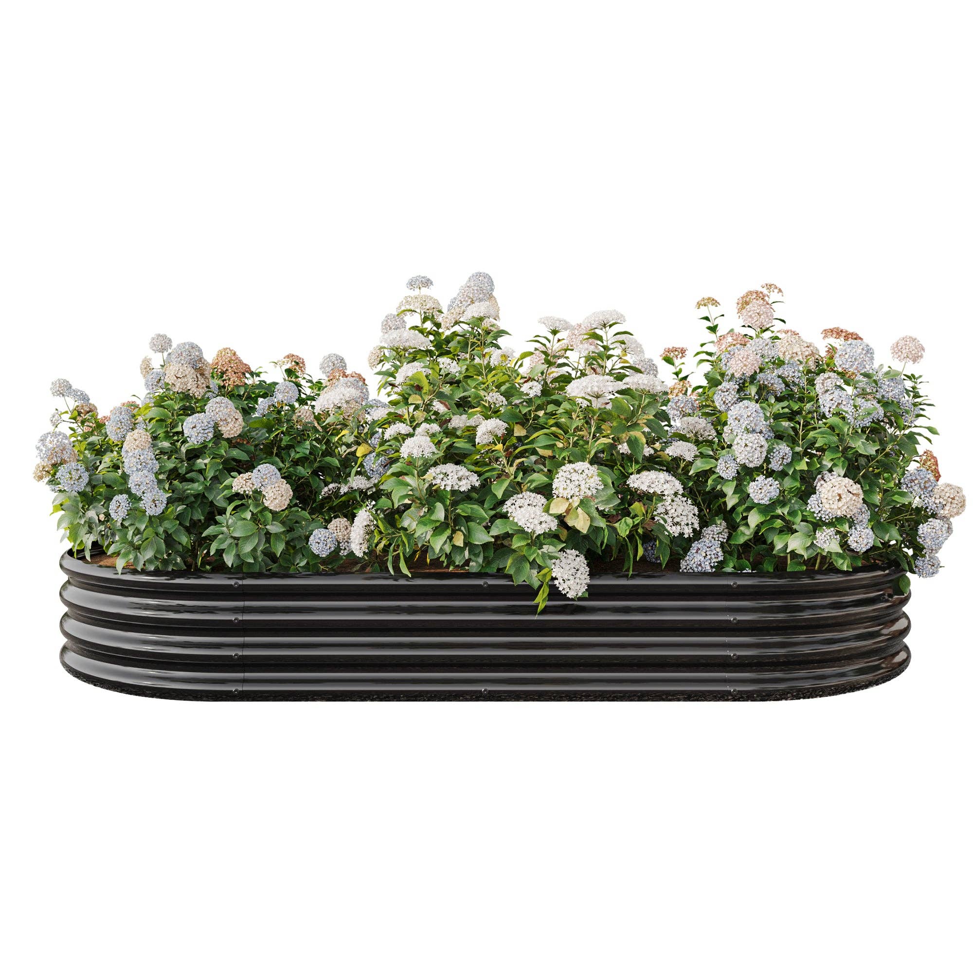 39F Inc. - Wholesale Planter Box - Raised Garden Bed – Large Oval Metal Planter, Black9