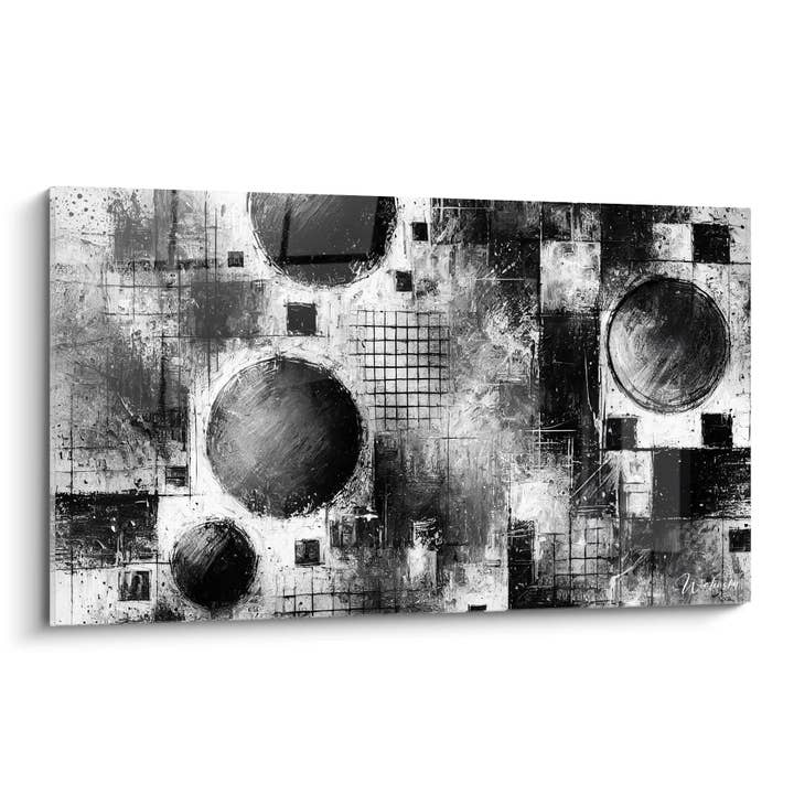 Mekanisk Kaostabel - Sort og Hvid Abstrakt Udgave for engroshandel hos Walensky