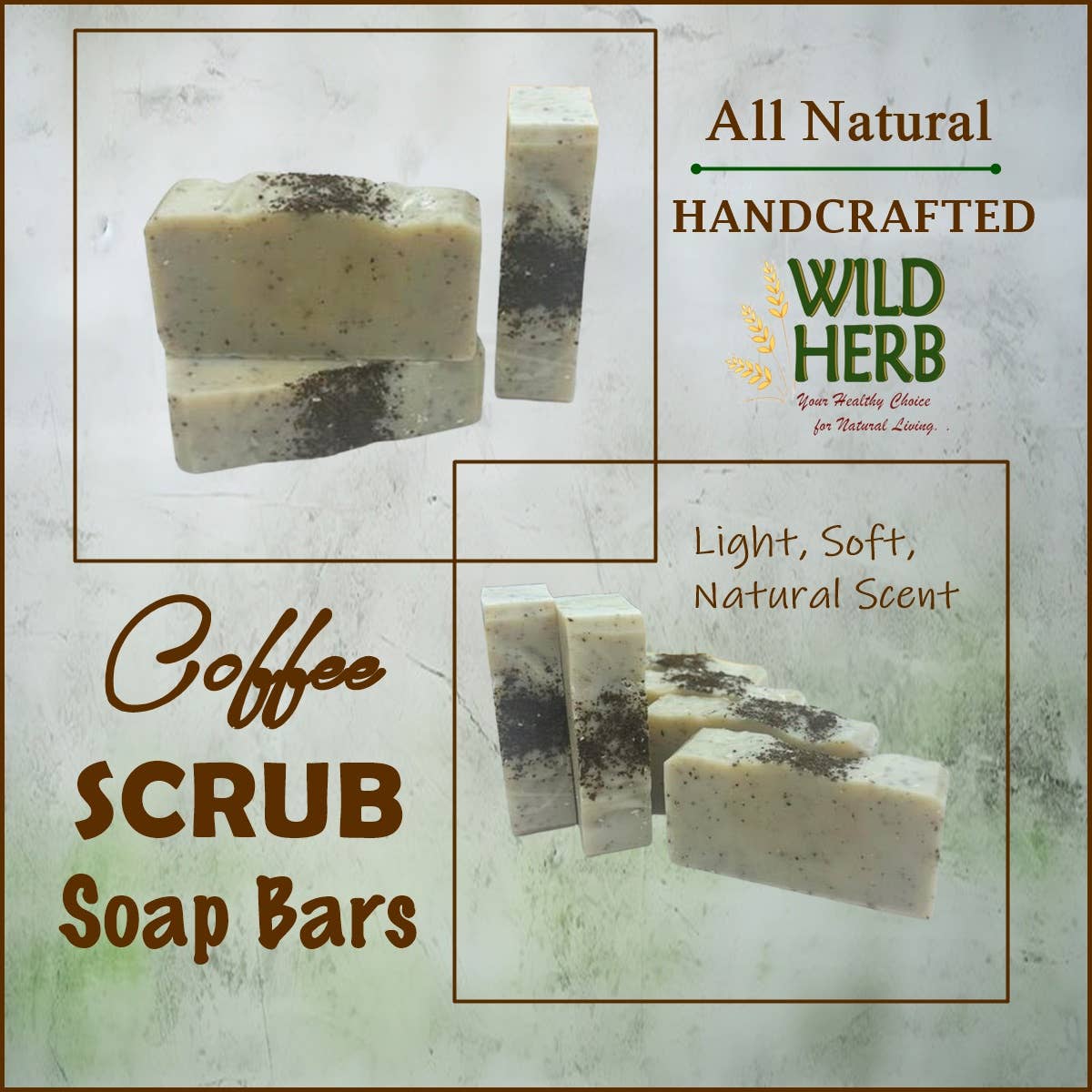 Wild Herb Soap Co - Wholesale Bar Soap - Coffee Scrub Bar | All Natural Soap Bar Nut Free Product3