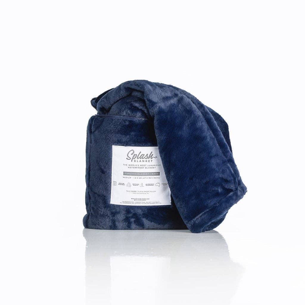 Yoni Pleasure Palace - Wholesale Throw blanket - Furlush Waterproof Squirt  Blanket™ - Navy1