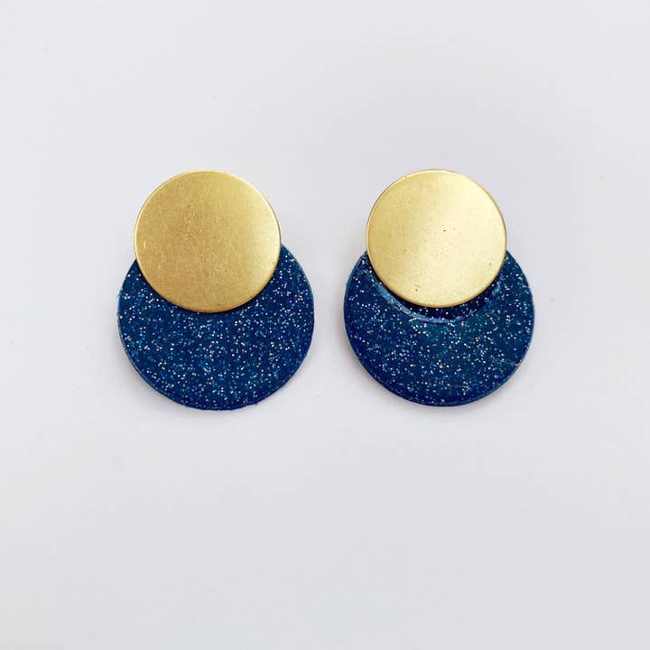 Millie Studs - Navy Glitter for wholesale by Like Wildflower
