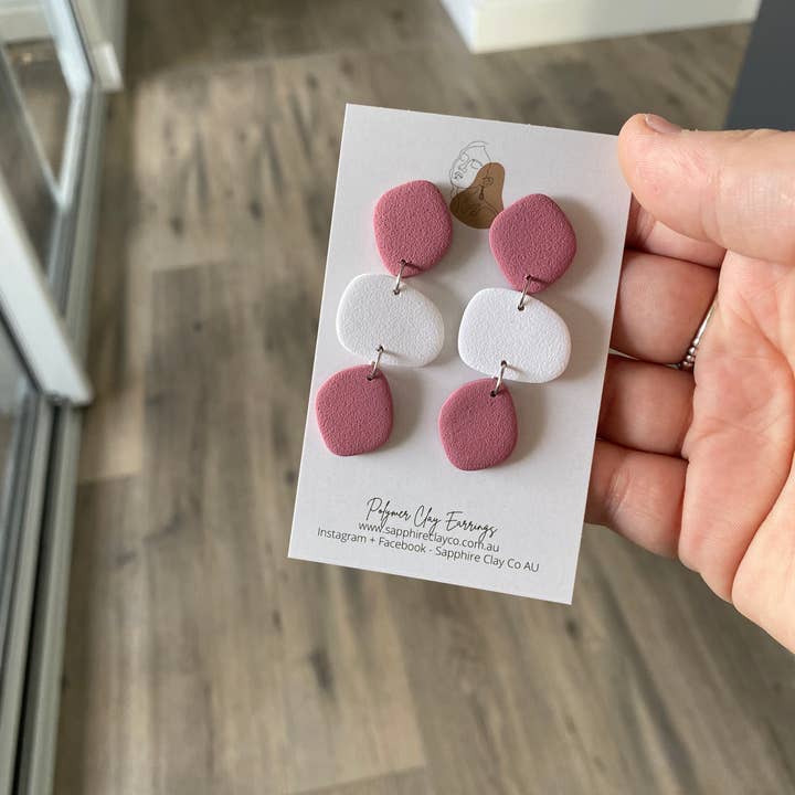 Sapphire Clay Co AU - Wholesale Dangle earrings - Organic Drop Pebble3