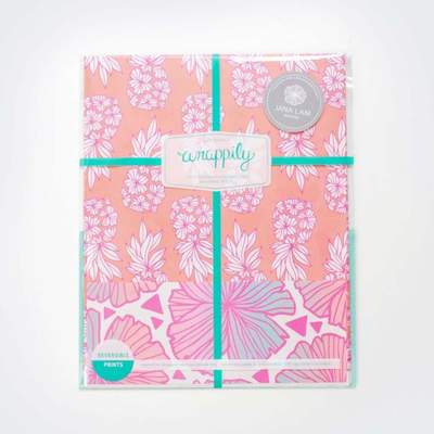 Wrappily Eco Gift Wrap Co. - Wholesale Flat Wrap - Pineapple Blush • Double-sided Eco Wrapping Paper • Everyday4