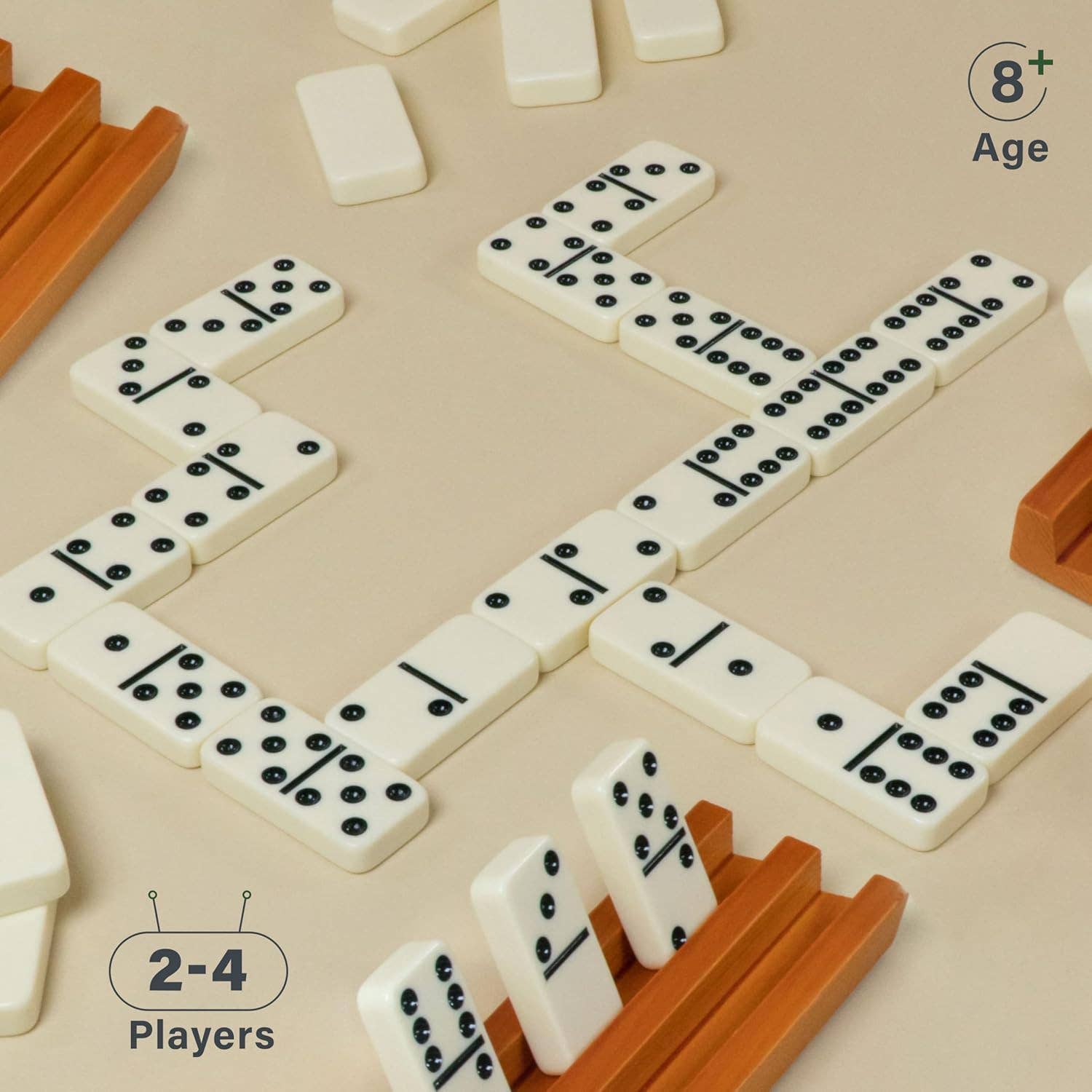 Queensell - Wholesale Dominoes - Double Six Domino Sets with 4 Domino Holders4