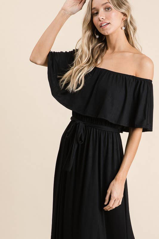 lovely melody - Wholesale Dress - Women's - LMD5025-Rayon Jersey Off the Shoulder Maxi Dress16