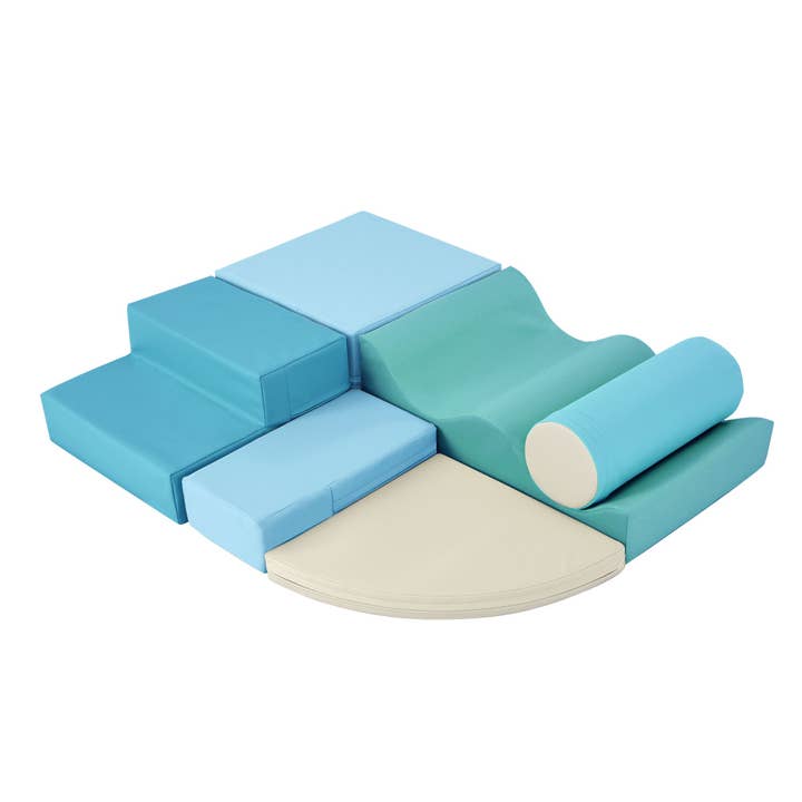 Orange County Decor - Wholesale Toy Set - Kids - Soft Climb And Crawl Foam Playset 6 In 1, Soft Play Equipment Climb And Crawl Playground For Kids,Kids Crawling And Climbing Indoor Active Play Structure Blue Foam Indoor8