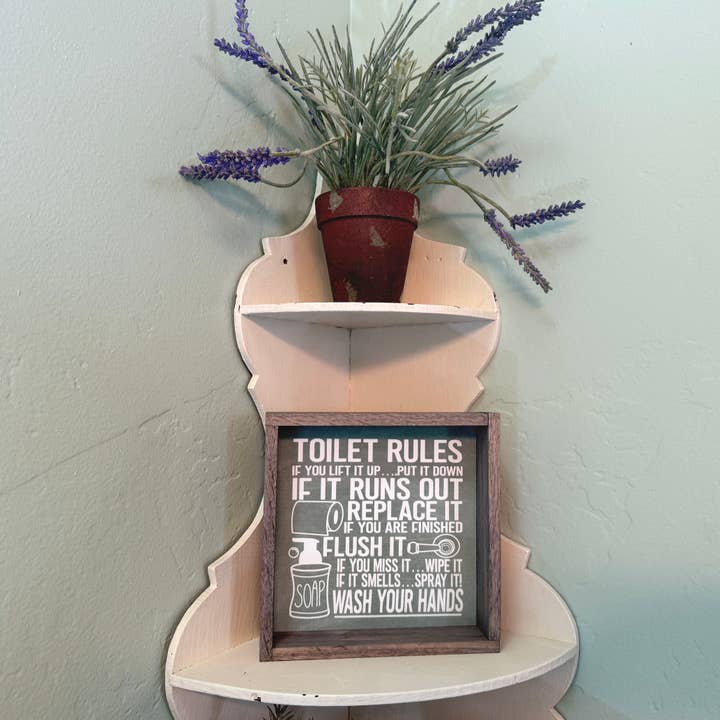 Hangout Home - Venta al por mayor Carteles de baño - Cartel divertido para baño, diseño de reglas de baño, pequeño letrero2