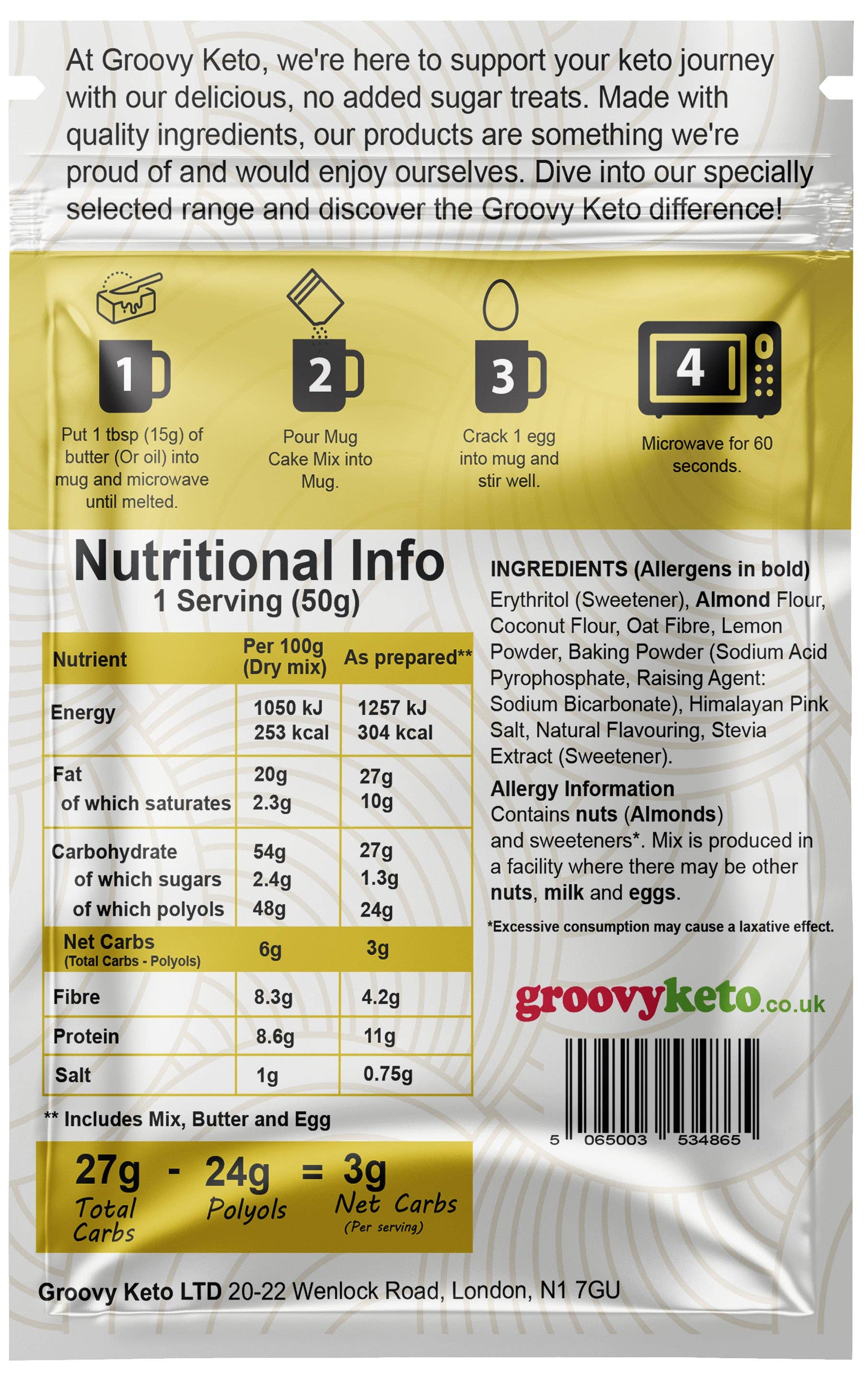 Groovy Keto – wholesale Cake mix – Groovy Keto Lemon Mug Cake Mix2