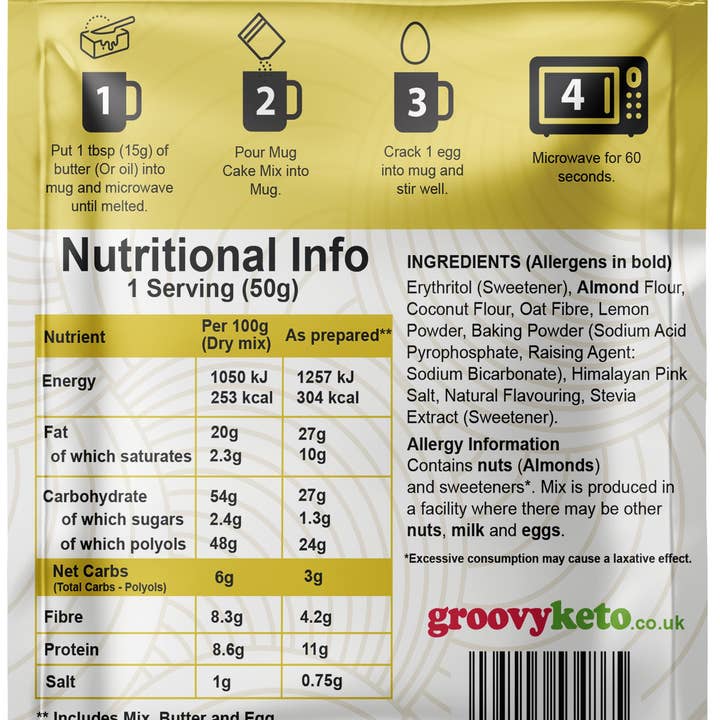 Groovy Keto – wholesale Cake mix – Groovy Keto Lemon Mug Cake Mix2