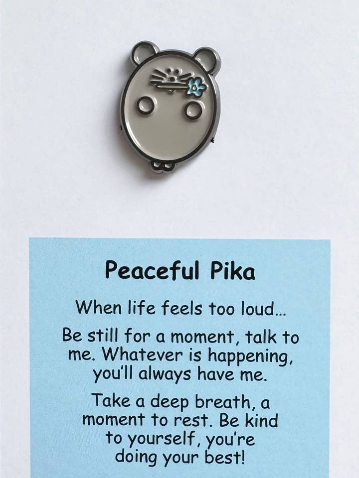 Peaceful Pika Pin for wholesale by Little Joys