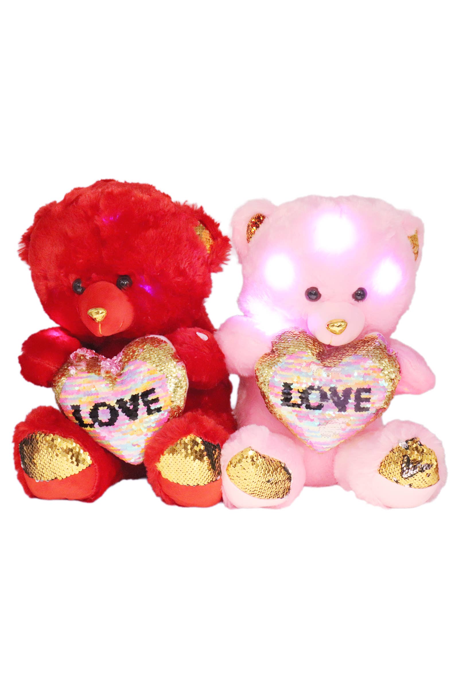 Cap Zone - Wholesale Stuffed/plush toy – Kids & baby - Sequins Teddy Bear Music LED Stuffed Toy - 15 In1
