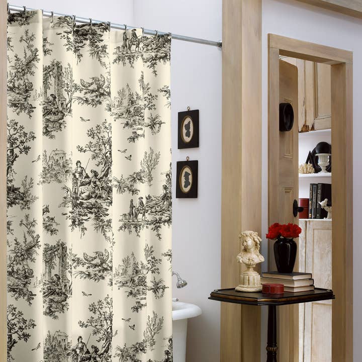 Thomasville at Home - Wholesale Shower Curtain - Bouvier Black Shower Curtain - Toile